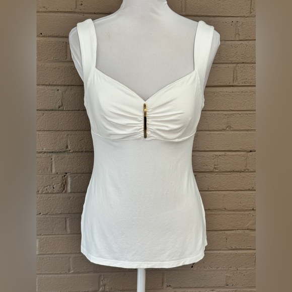 Cache Tops - Cach’e white ruched top L